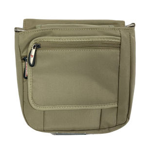 Travelon Purse Unisex 2 PC Double Crossbody Multi Zip Pocket Adj Strap Bag New‎